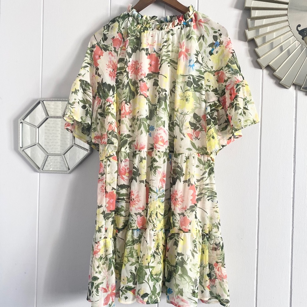 H&M Floral Ruffle Flowy Dress M